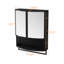 Armoire à double porte avec tablette ouverte et porte-serviettes-28713123