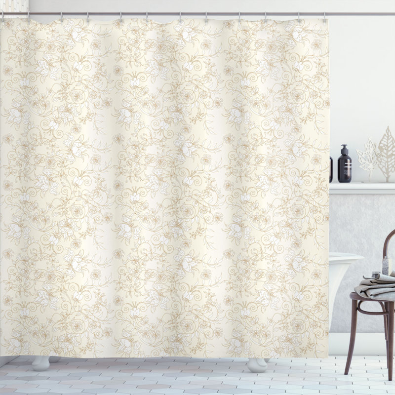 Ensemble de rideau de douche + crochets, H 75 po x l 69 po