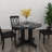 X43" farmhouse expandable oval dining table: black trestle x-shaped base, removable leaf for flexible seating