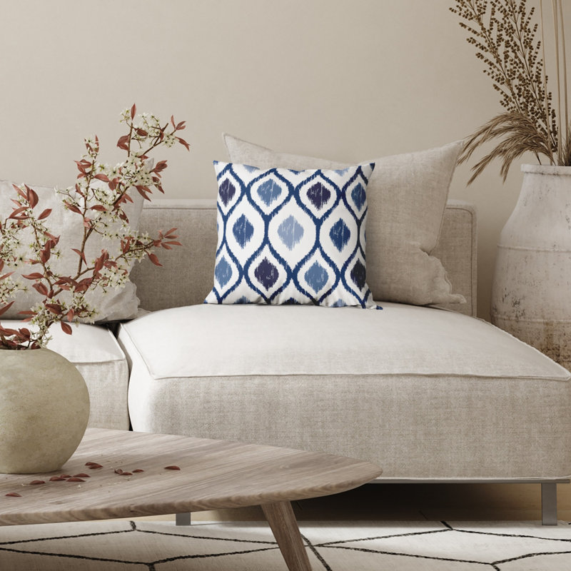 Coussin décoratif à motif de losanges avec polyester de qualité supérieure, Losange, 20 po x 20 po