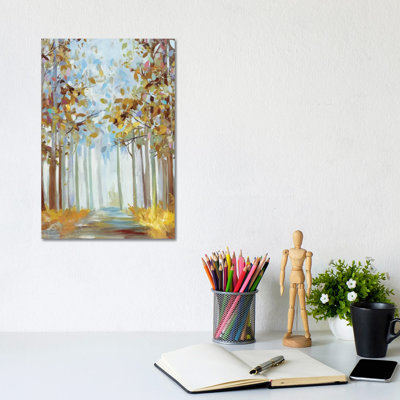 Walking Throug Gold by Allison Pearce - Wrapped Canvas Print