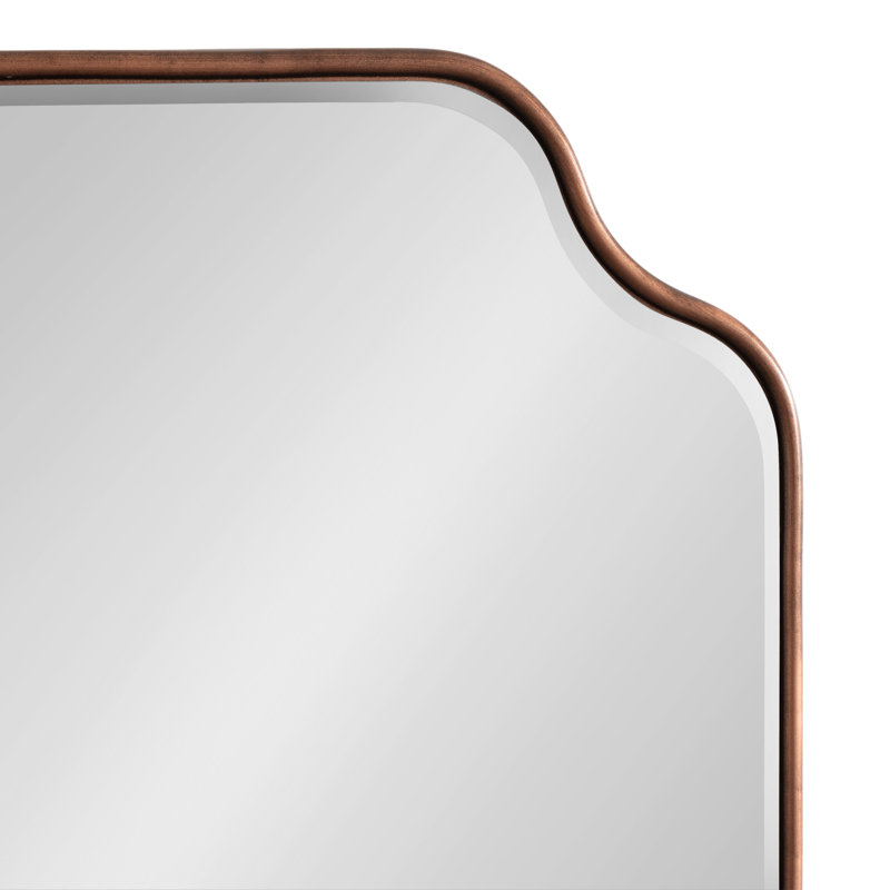Aransa Scalloped Rectangle Wall Mirror, 36" x 24", Bronze