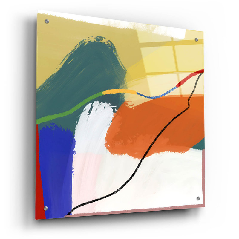 Art mural en verre Wrought Studio ™ «A Sunday In The Mountain» par Cesare Bellassai, H 24 po x l 24 po x P 0,2 po