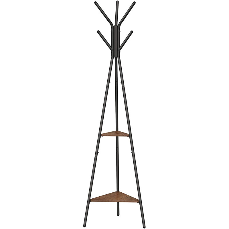 Abingd Freestanding 2 - Hook Coat Rack, Brown