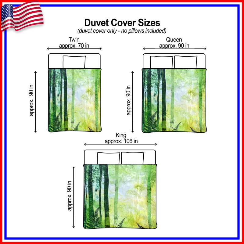 Dense Forest With Ferns Duvet Covers, King