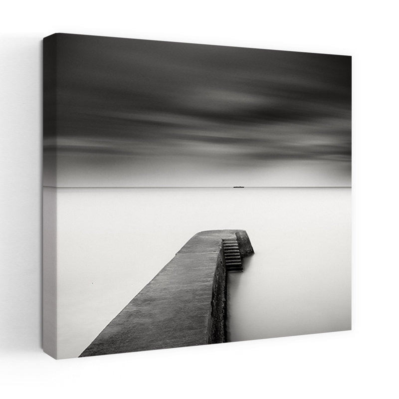 The Jetty-Study 1, art abstrait de l'océan côtier, H 18 po x l 18 po