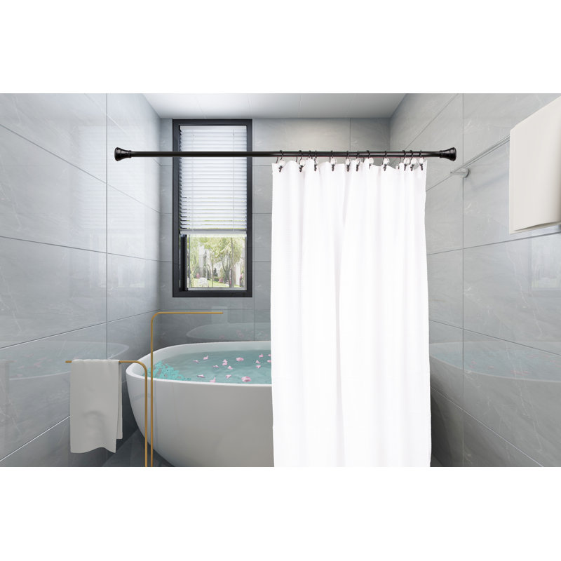 Matte Black Double Shower Curtain Hooks with Crystal Design