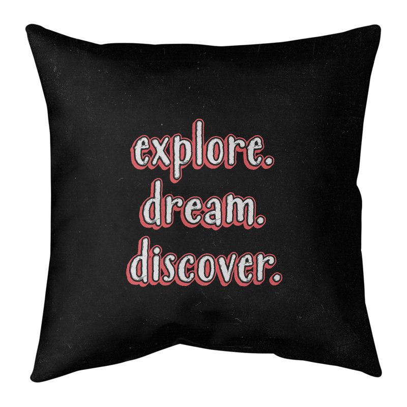 Coussin décoratif Explore Explore Dream, 18 po x 18 po, Rouge, Housse de coussin seulement - sans coussin