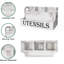 Très grand porte-ustensiles de cuisine avec 4 compartiments, organisateur d'ustensiles en bois blanc pour comptoir de cuisine, rangement pour ustensiles de ferme, ustensiles de cuisine rustiques - grain blanc