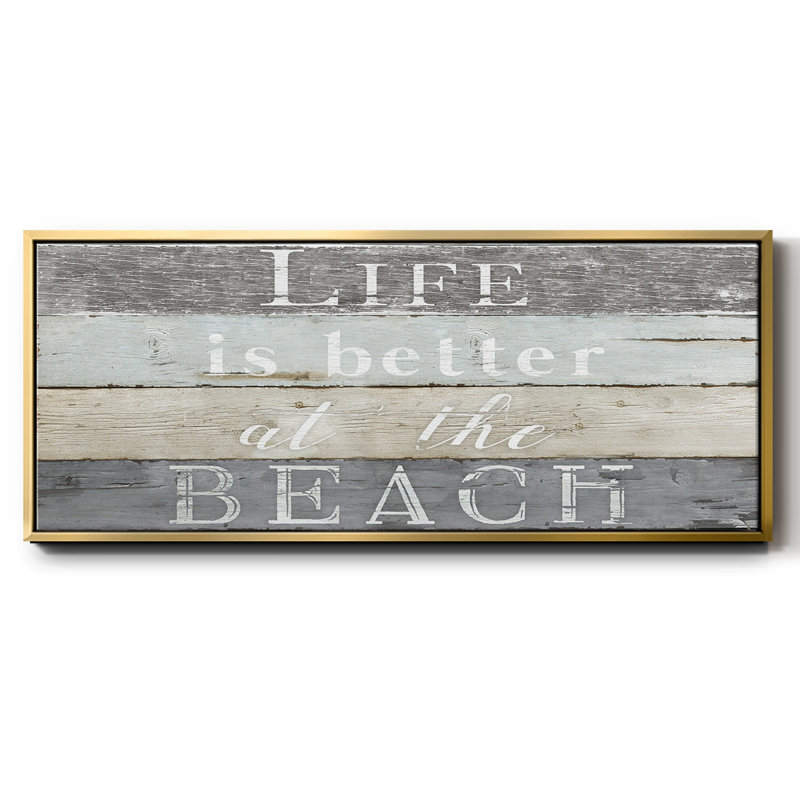Life Better Beach- Framed Canvas, 20" H x 50" W