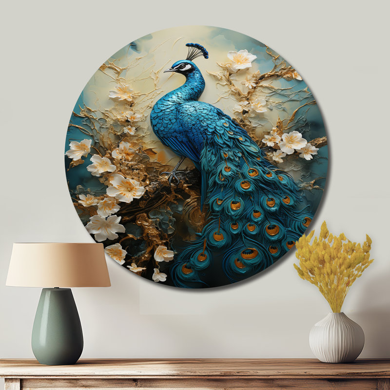 Thamim - animaux, art en métal rond, H 16 po x l 16 po