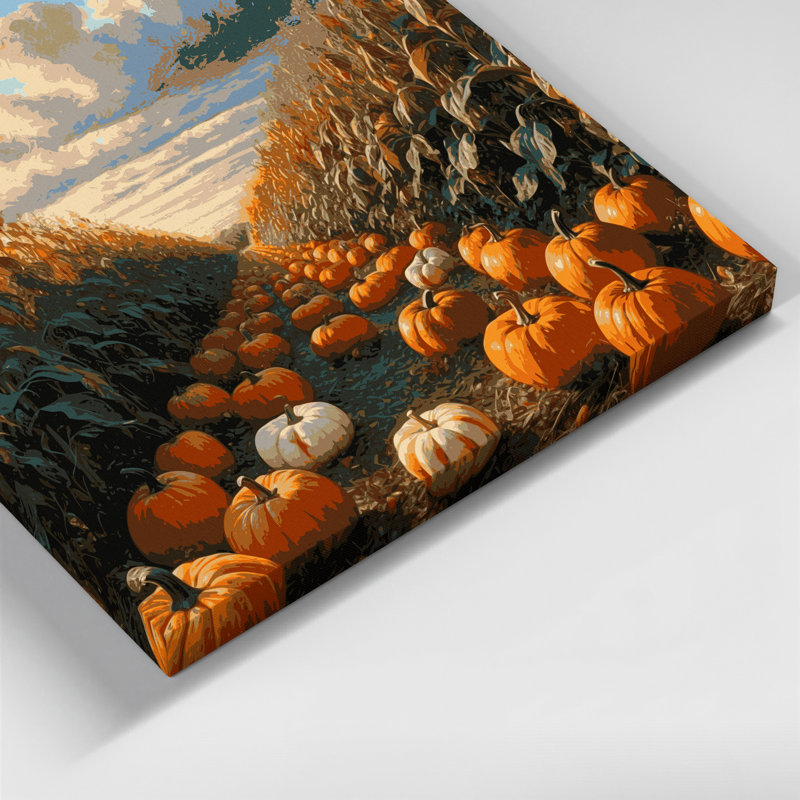 «Farm Autumn Pumpkins», art mural sur toile, H 12 po x l 12 po