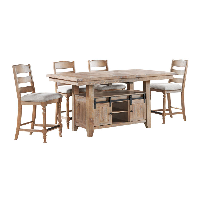 Ensemble de salle à manger extensible à hauteur de comptoir 5 pièces