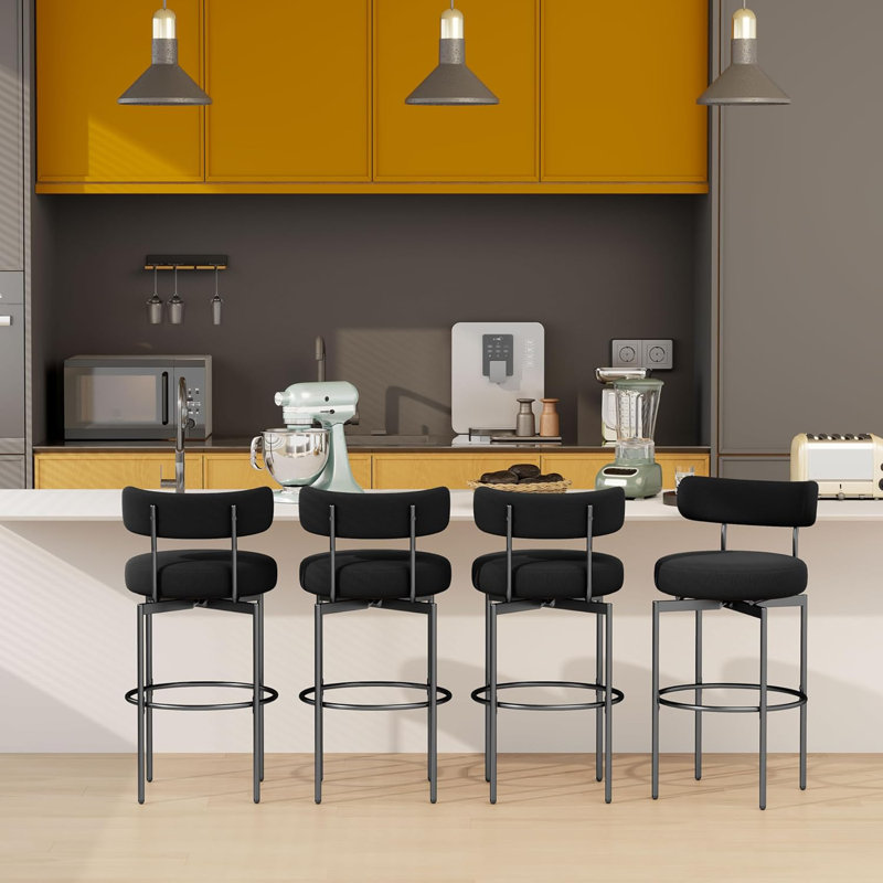 Ensemble de 4 tabourets pivotants, Noir