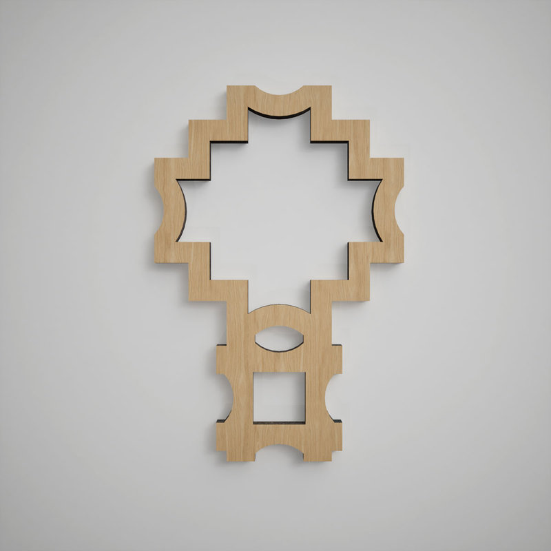 Cordova Decorative Fretwork Wood Wall Panels, Extra Small, 11 1/8"W x 7 3/8"H x 3/8"T, White Oak