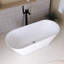 Baignoire de trempage autoportante 66 po en acrylique blanc brillant