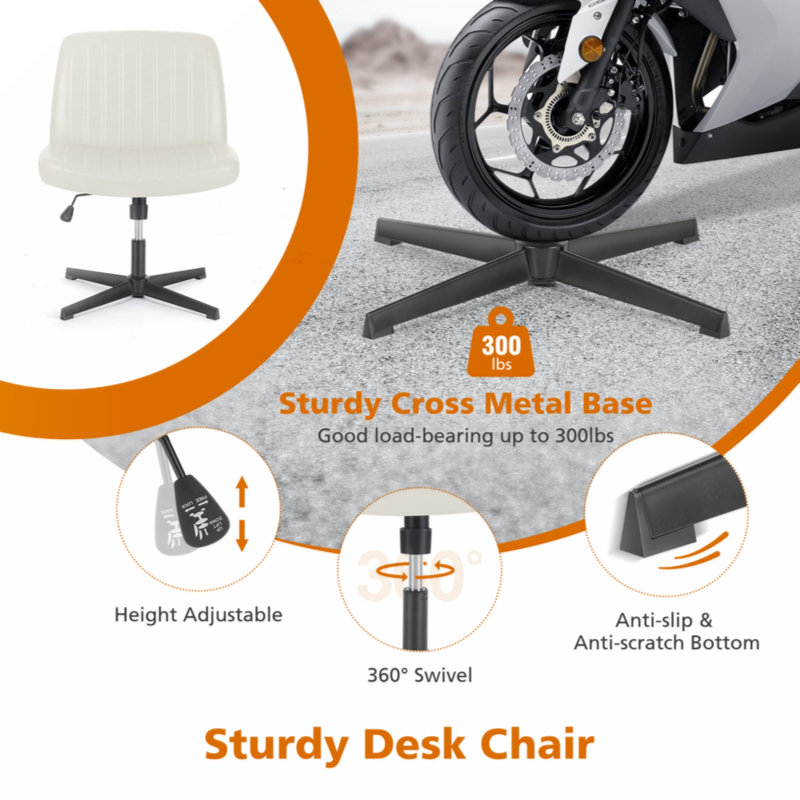 Fauteuil de bureau pivotant sans accoudoirs, Rose clair
