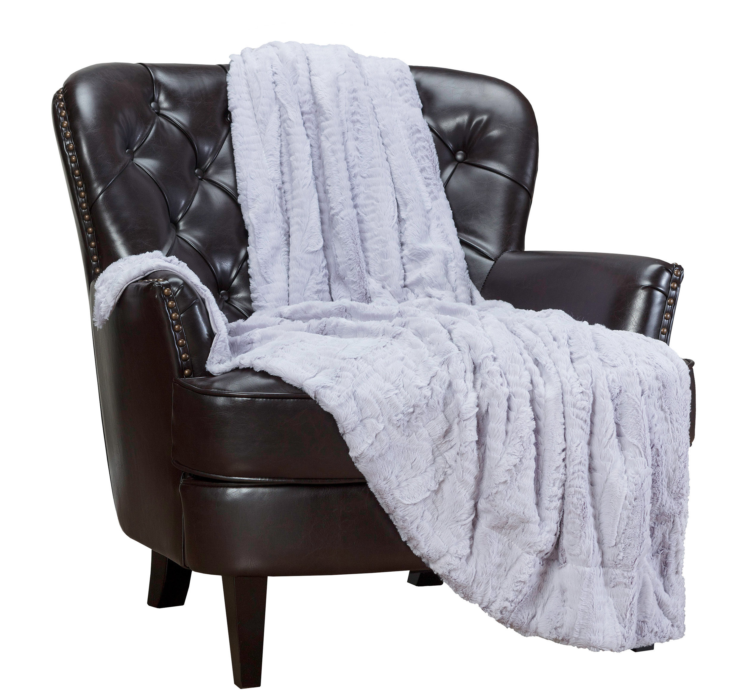 Chanasya Fuzzy Textured Ruffle Faux Fur Throw & Reviews | Wayfair