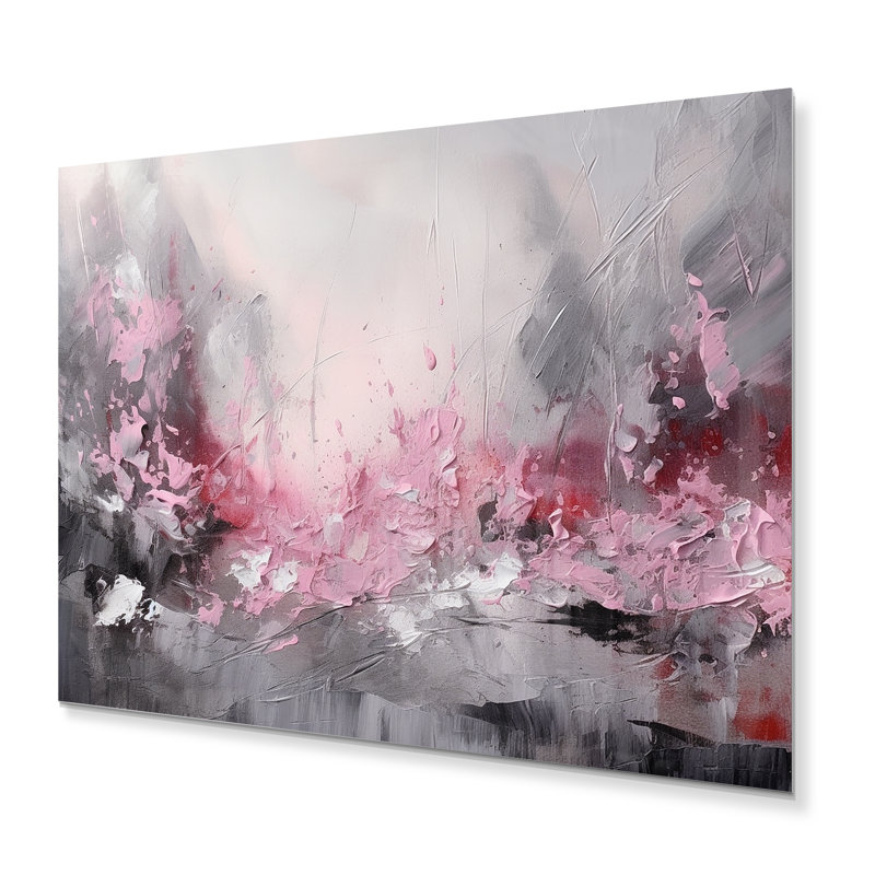 Évolution des formes en marbre rose V - décoration murale géométrique moderne en métal, H 16 po x l 32 po x P 1 po