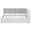 Lit de jour en bois Dalleon avec 2 tiroirs, tablette de rangement et ports de chargement USB-2010066824-2010066825