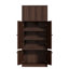 Armoire de rangement haute autoportante de 71 pouces de hauteur avec portes et tablettes, tablettes réglables, bois de catégorie E1, noyer pour garde-manger, armoires de garde-manger pour rangement, armoire
