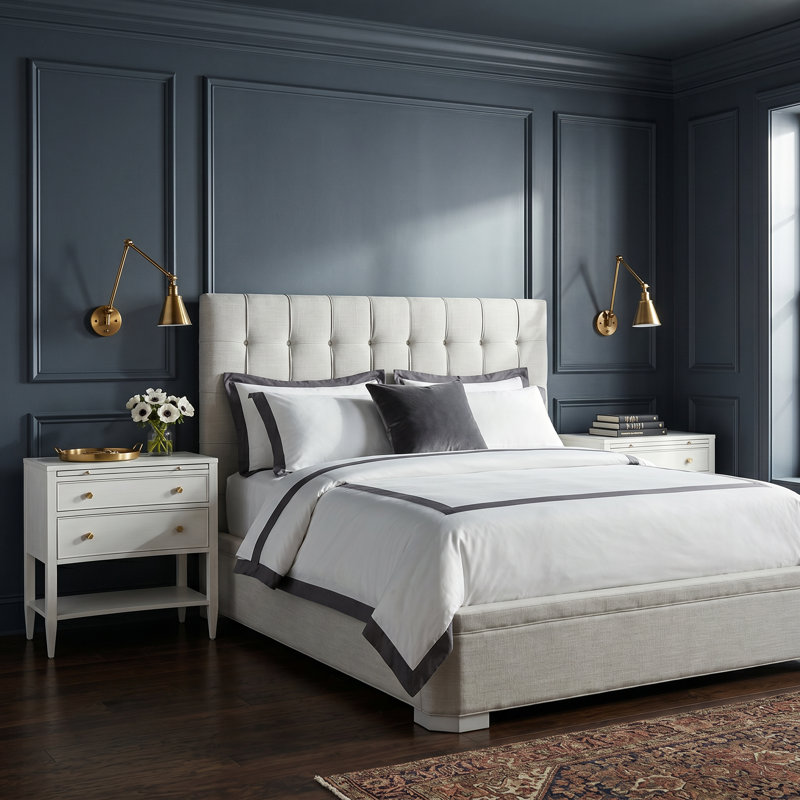 Love Joy Bliss Alabaster Bedroom Set , 3 Pcs: Bed, 2 Nightstands, Queen