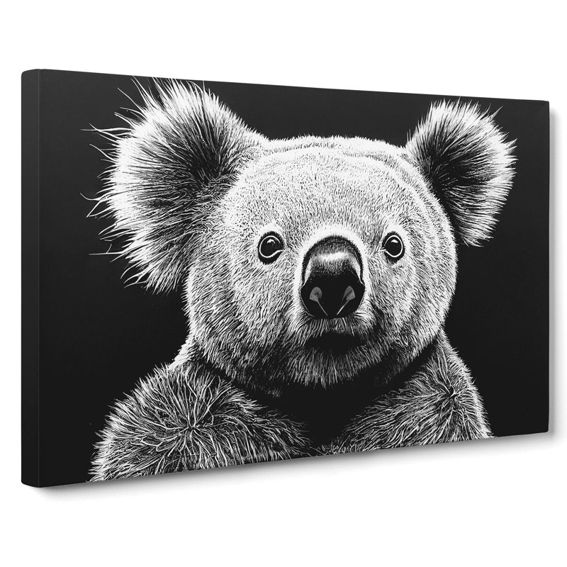 Monochrome Koala Bear Vol.4 - Wrapped Canvas