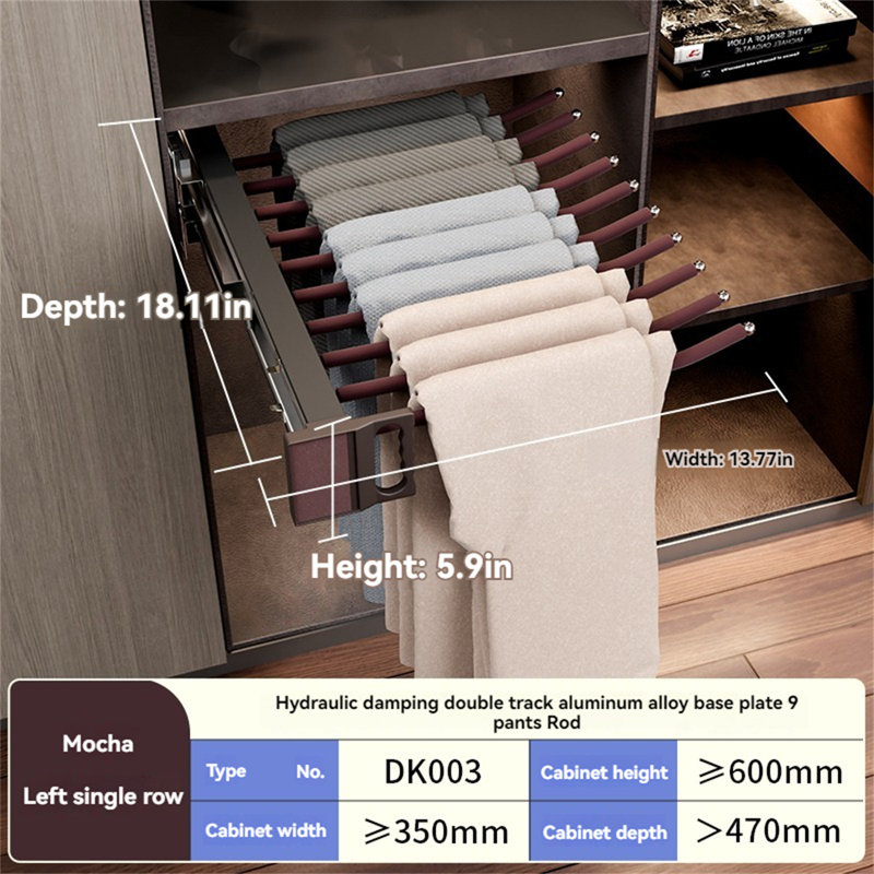 Toptrack Single-Row Pull-Out Pants Rack