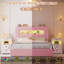 Ensemble de chambre à coucher intelligent et lumineux 3 pièces - Lit de rangement DEL et commode à DEL avec station de recharge-134036457-134036460