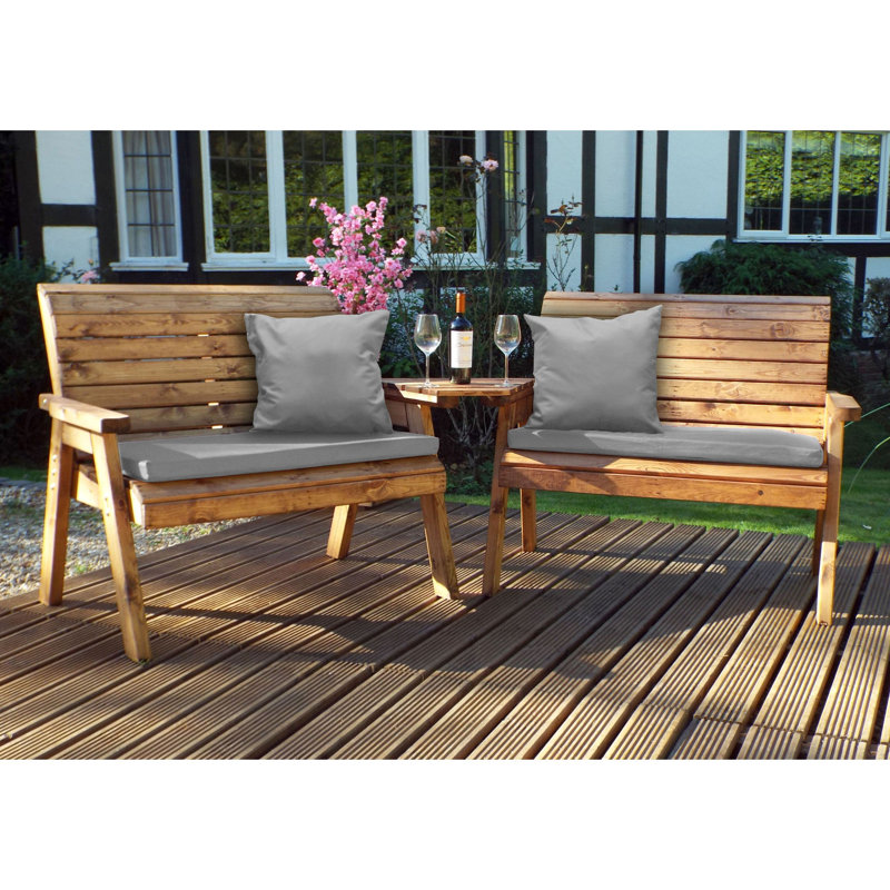 Frey Solid Wood Redwood Outdoor Bench, Grey