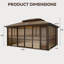 Ensemble de véranda 12 x 16 pi, pavillon de jardin toutes saisons avec fenêtres détachables et porte verrouillable-124799987