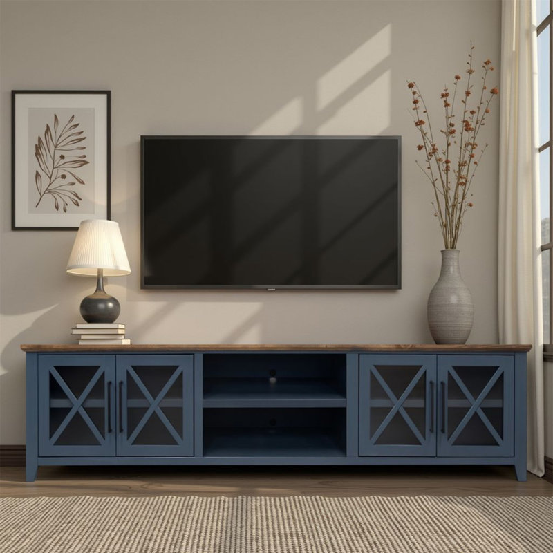 Console de meuble télé Ithaca, Bleu