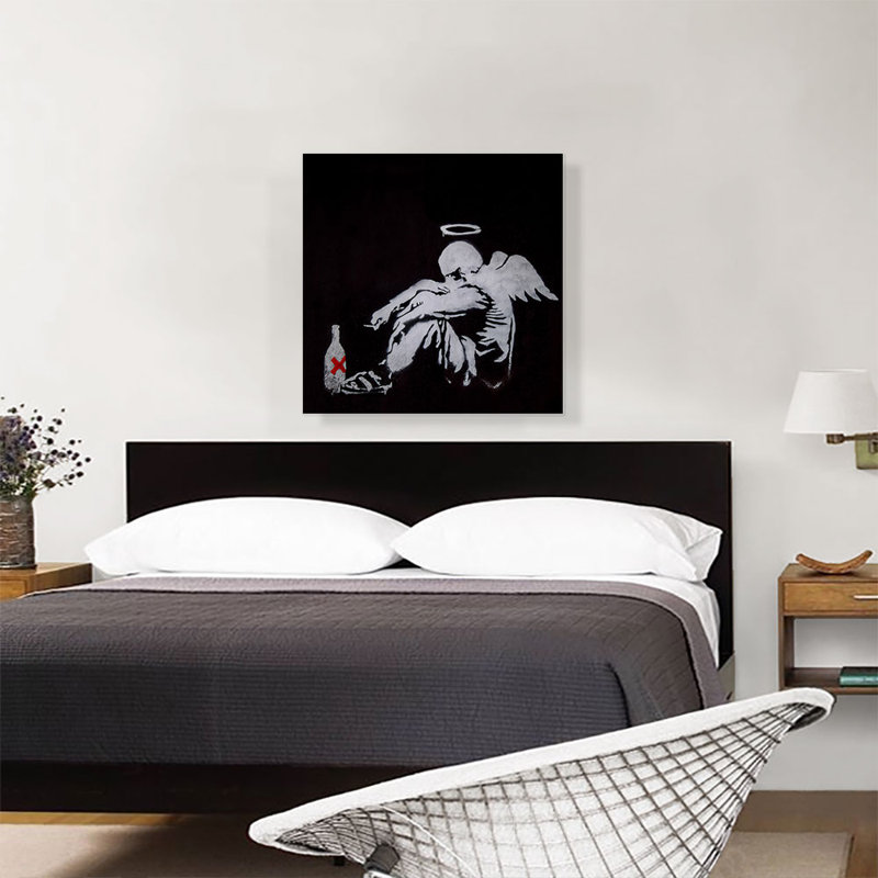 «Drunken Angel Fallen Angel» par Banksy, reproduction d'art sur toile tendue, H 26 po x l 26 po x P 0,75 po