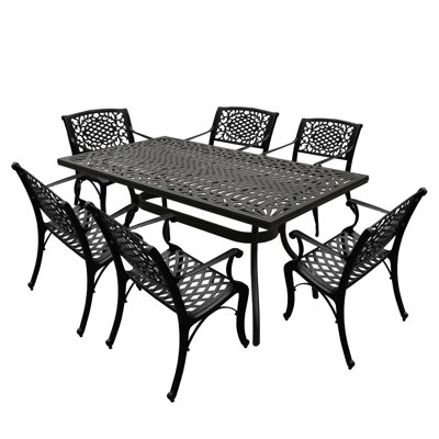Lonnard 6 - Person Patio Dining Set with Rectangular Table