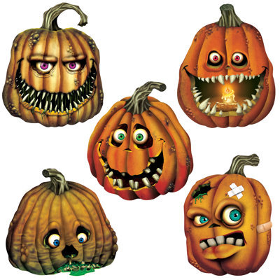 Halloween Creepy Jack-O-Lantern Cutouts