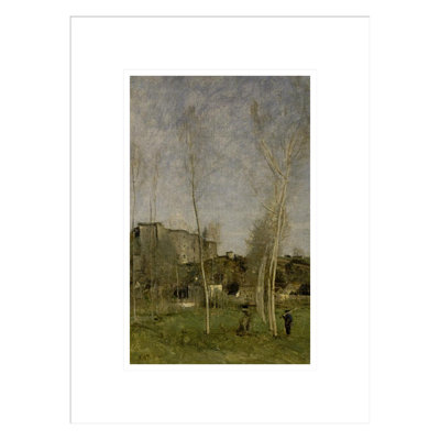The Glacis of a Ruined Castle-Fort by Jean-Baptiste-Camille Corot  -Framed Giclee Print