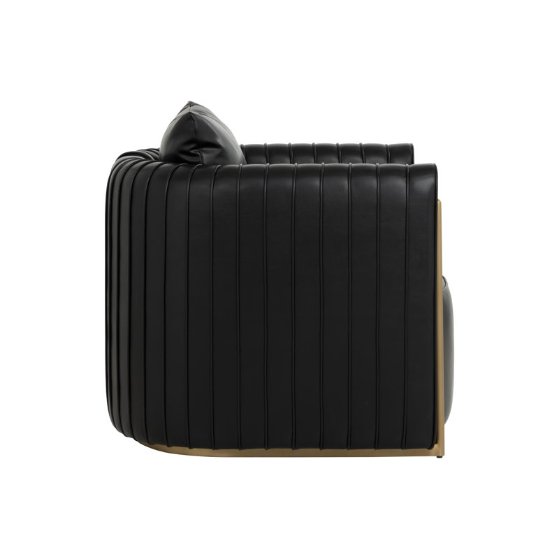 Lounge Chair, Black Faux Leather