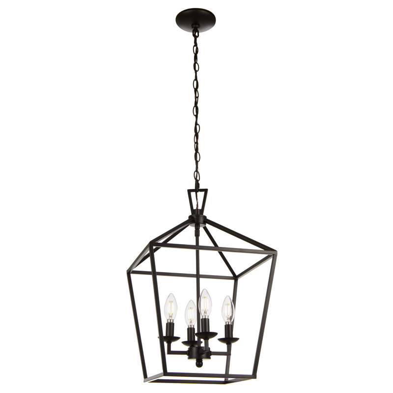 Lustre cage noir 4 lumières Florentien