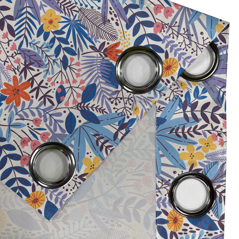 Rideau à oeillets fleurs tropicales de 50 po x 120 po Dakota Fields Jungle Boho, L 50 po x L 54 po