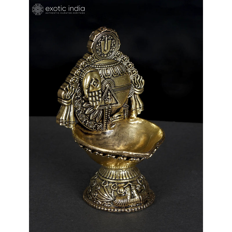4 pouces de Tirupati Balaji Conch Diya en laiton