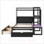 Lit de jour pour lit simple avec bureau intégré, lumière DEL et rangement, base de lit en bois moderne avec station de charge-1617501248