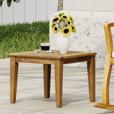 Table d'appoint en bois de style transitionnel - 20 pi x 20 po x 15,33 po pour un espace de jardin de l 20 po x P 20 po