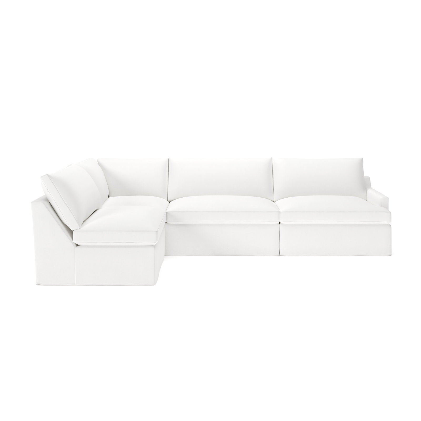 Wrenley 4-Piece Modular Sectional, Bayou Off White Canvas, Left Hand Facing