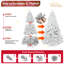 Arbre de Noël artificiel en PVC blanc non éclairé avec base en métal-1359734390
