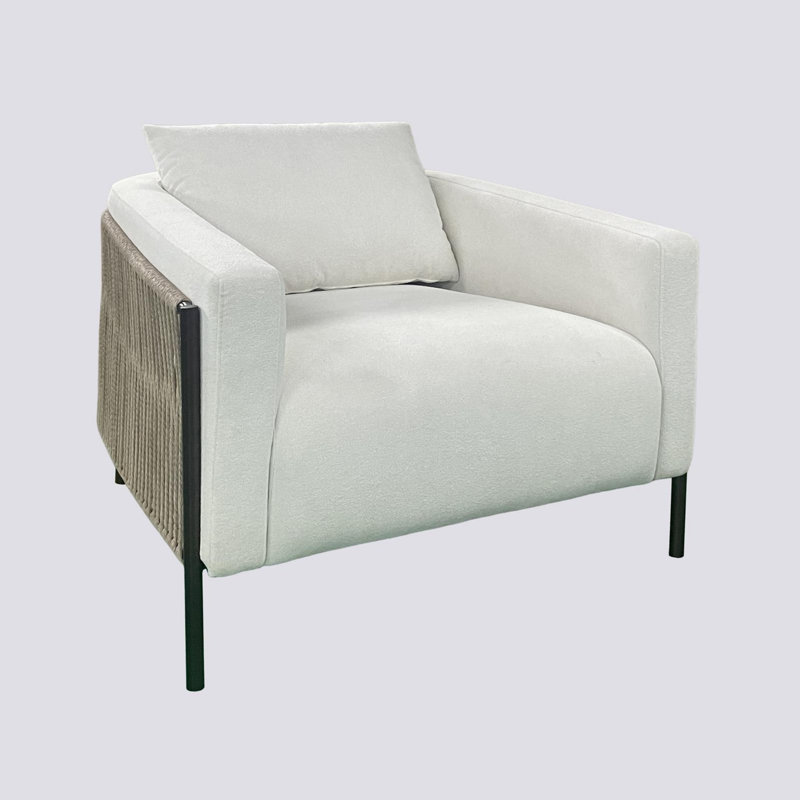Chaise d'appoint avec extérieur en corde