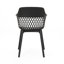 Chaise Azalea pour l'extérieur - intempéries, matériau, confort élégant, polypropylène noir, P 23 po, l 21,5 po, H 33 po, structure de chaise de 12,34 lb de poids, perspective minimaliste, profondeur de 23,62 po, largeur de 21,85 po,