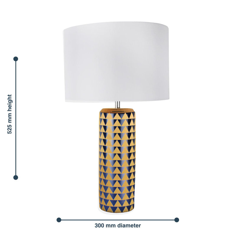 Khaleesi Ceramic Table Lamp, Gold/Navy Blue
