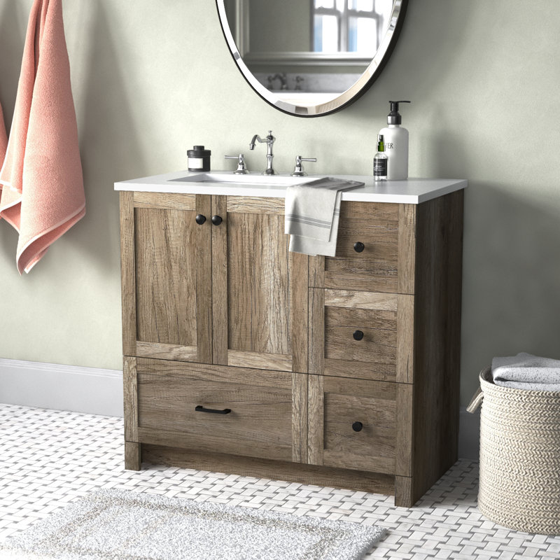Ensemble de meuble-lavabo simple 36 po Soma, Chêne naturel
