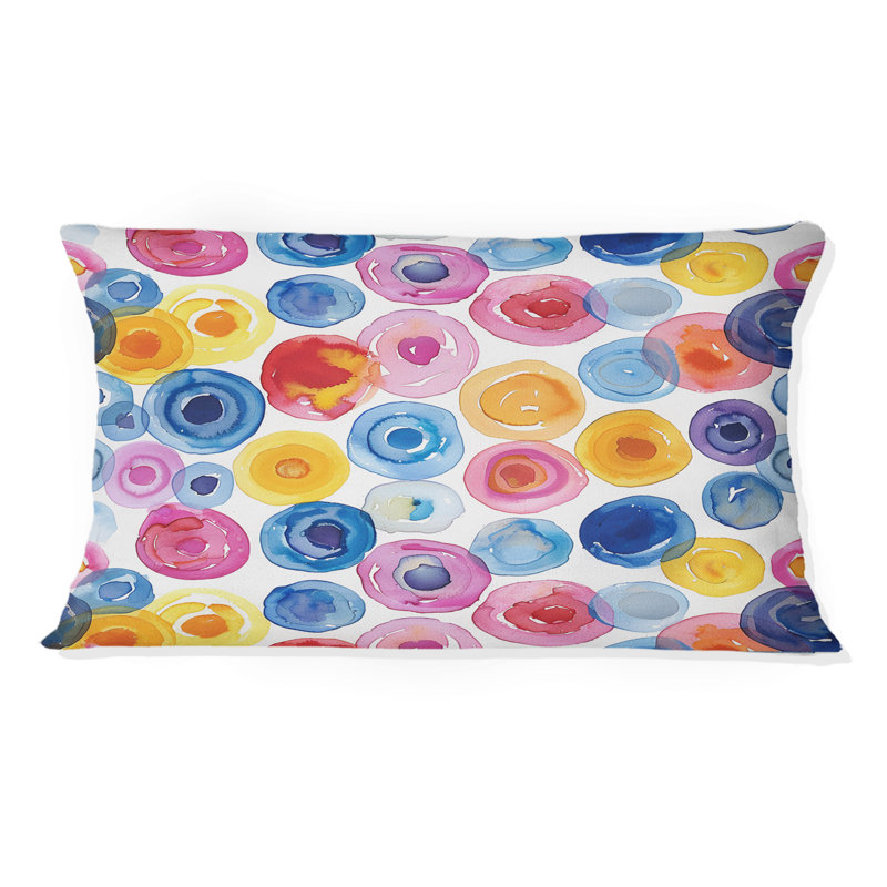 Imprimé à pois rose et bleu - Coussin lombaire à pois