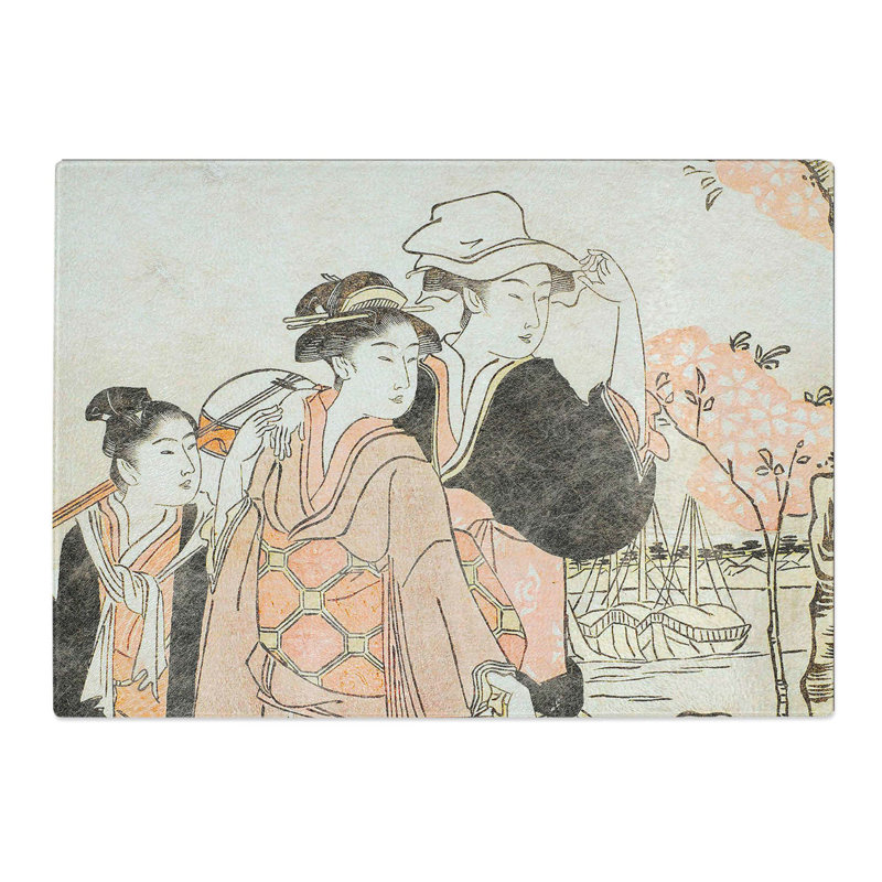 Tempered Glass the Third Month by Chobunsai Eishi Chopping Board, 39 cm x 28.5 cm